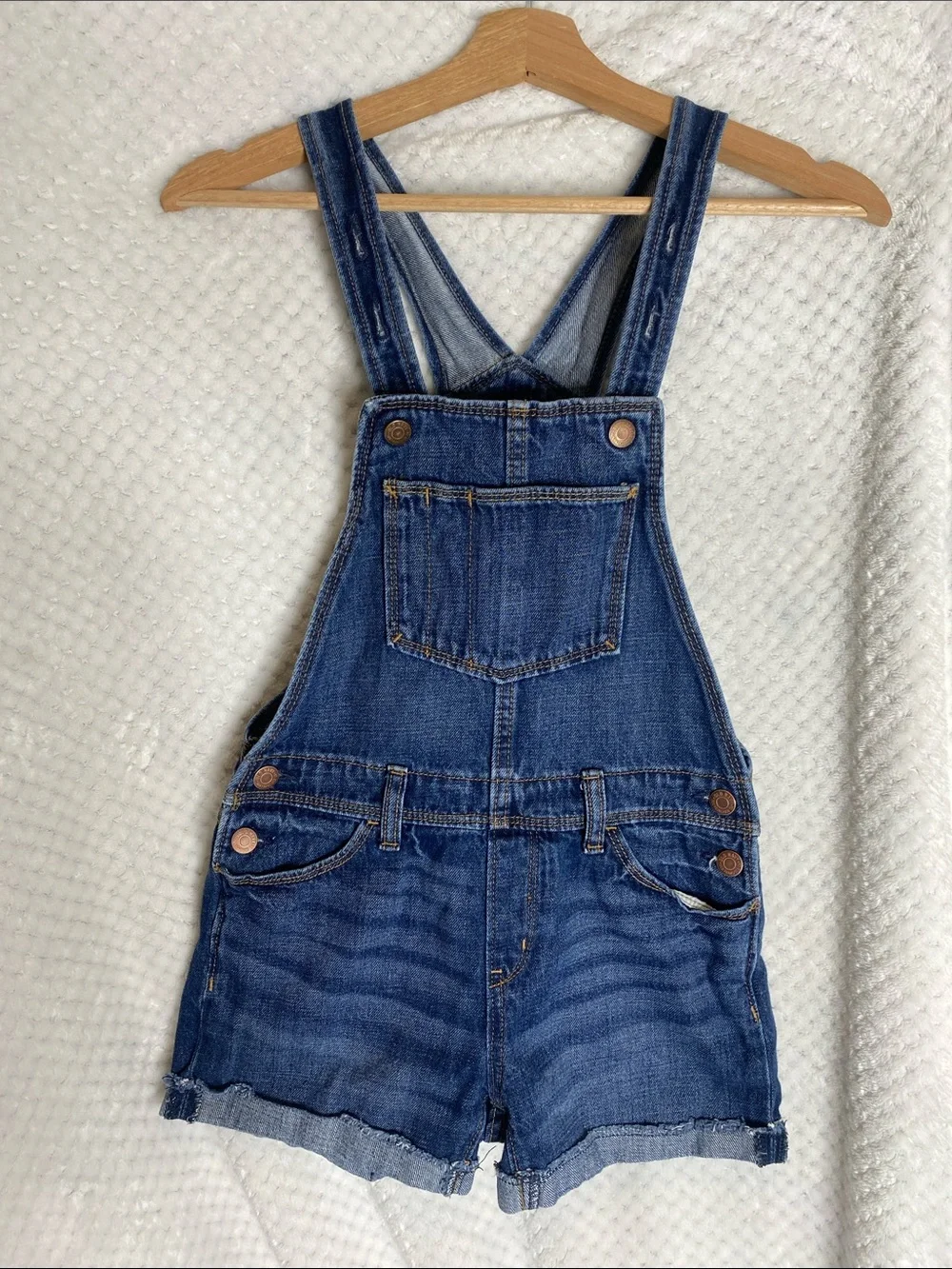 Old Navy Blue Denim Short Overalls for Kids